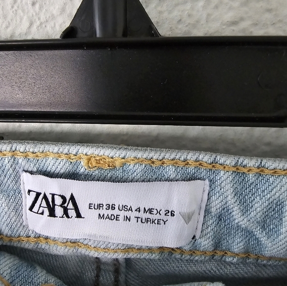 Zara Jeans Women Size 4 Skinny 26x26 Light Wash Blue Mid Rise Distressed - Picture 5 of 10